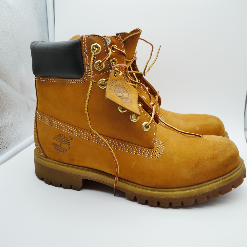 Timberland Mens 6 Inch Premium Waterproof Boots Wheat Nubuck Leather 10061 8.5 M